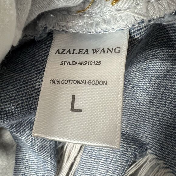Azalea Wang Jacket Distressed Denim Women’s Large Long Stylish - Picture 11 of 12